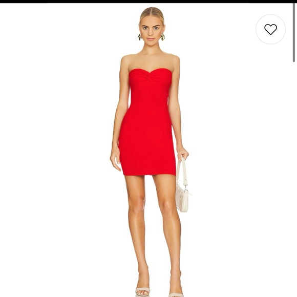 Revolve Susana Monaco Mini Strapless Dress in Perfect Red - Picture 1 of 4